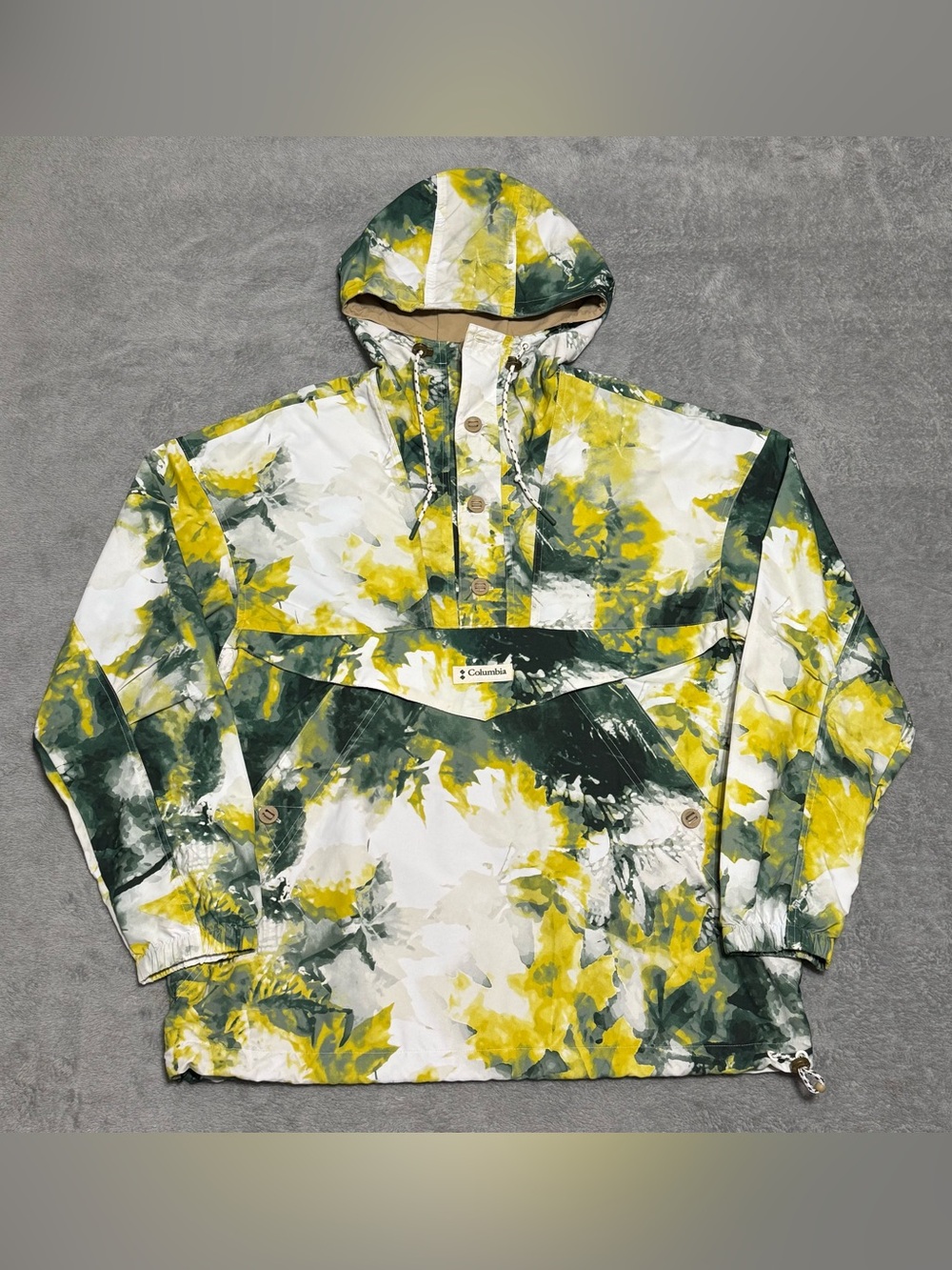 Columbia Acker Rock Windbreaker Jacket Mens M Floral Hooded Outdoor Gorpcore NEW